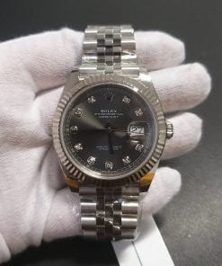 rolex datejust 41 grey diamond