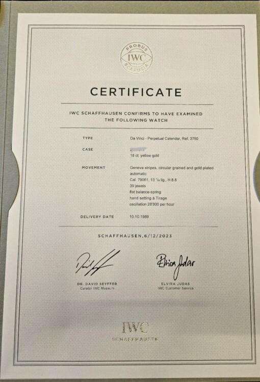 IWC Da Vinci Perpetual Calendar 3750 con Certificato di revisione - Image 2