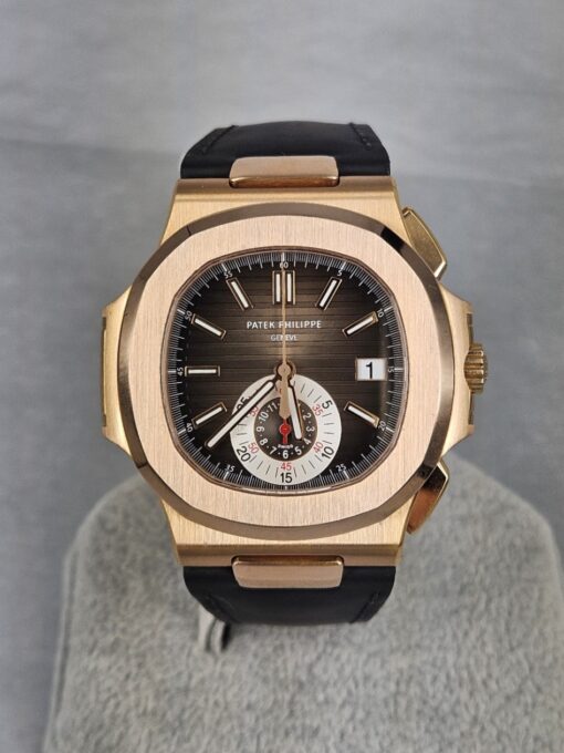 PATEK PHILIPPE Nautilus ROSE GOLD ON LEATHER STRAP 5980R