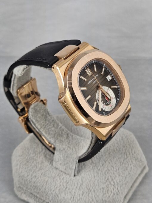 PATEK PHILIPPE Nautilus ROSE GOLD ON LEATHER STRAP 5980R - Image 2