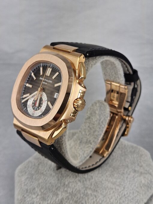 PATEK PHILIPPE Nautilus ROSE GOLD ON LEATHER STRAP 5980R - Image 3