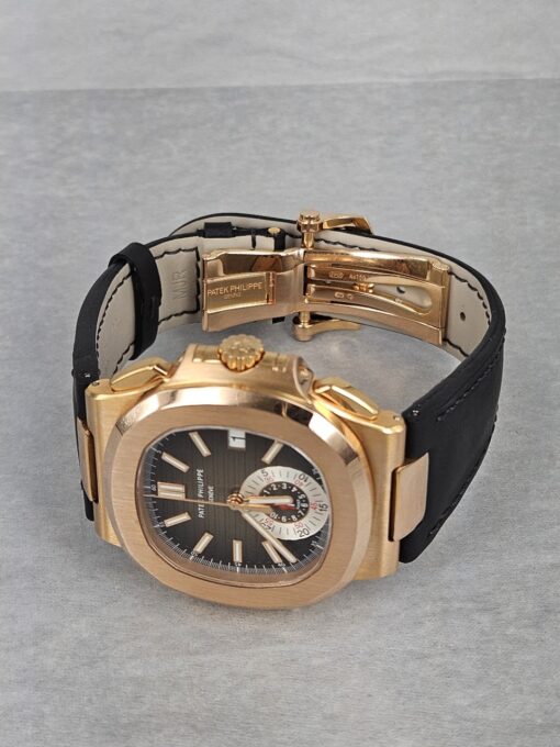 PATEK PHILIPPE Nautilus ROSE GOLD ON LEATHER STRAP 5980R - Image 4