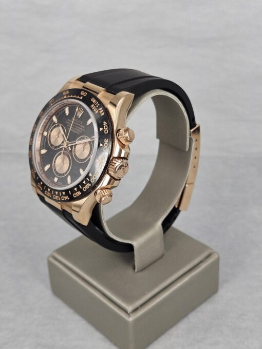 Rolex Daytona ROSE GOLD BLACK DIAL ON THE LEATHER STRAP 116515LN - Image 3