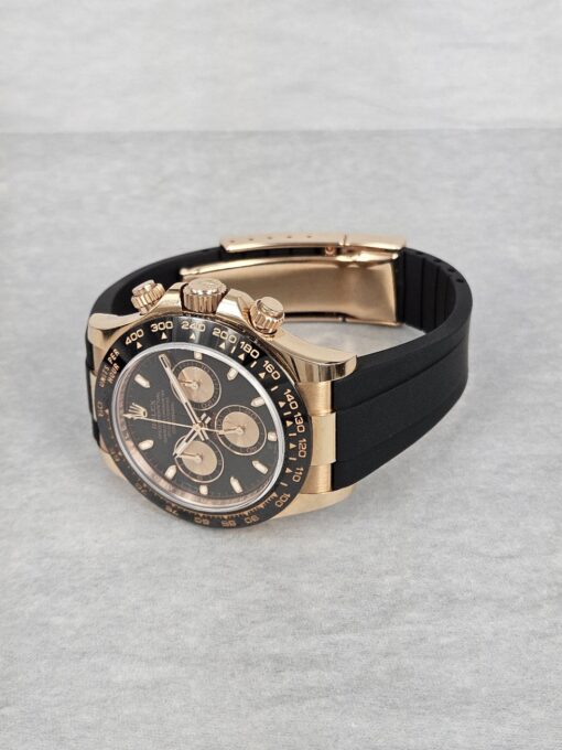 Rolex Daytona ROSE GOLD BLACK DIAL ON THE LEATHER STRAP 116515LN - Image 5