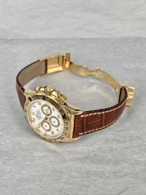 ROLEX DAYTONA YELLOW GOLD LETHER STRAP 16518 - Image 6