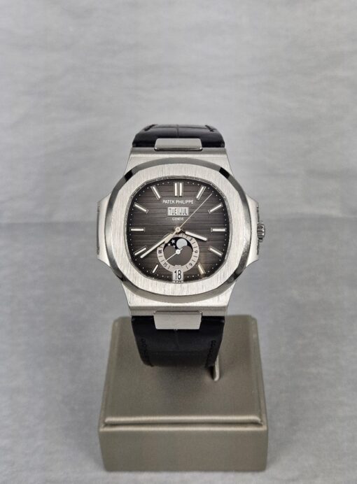 PATEK PHILIPPE NAUTILUS STAINLESS STEEL ON LEATHER STRAP 5726A-001