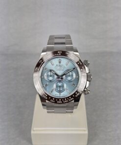 ROLEX Platinum Ice Blue Diamond Dial "baguette" 116506