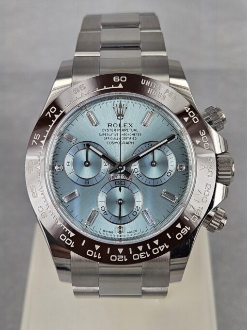 ROLEX Platinum Ice Blue Diamond Dial "baguette" 116506 - immagine 2