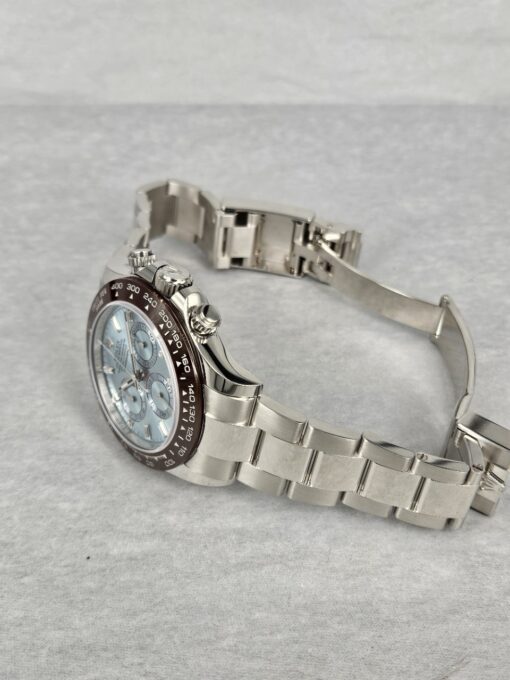ROLEX Platinum Ice Blue Diamond Dial "baguette" 116506 - immagine 8
