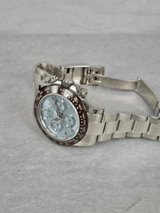 ROLEX Platinum Ice Blue Diamond Dial "baguette" 116506 - immagine 9