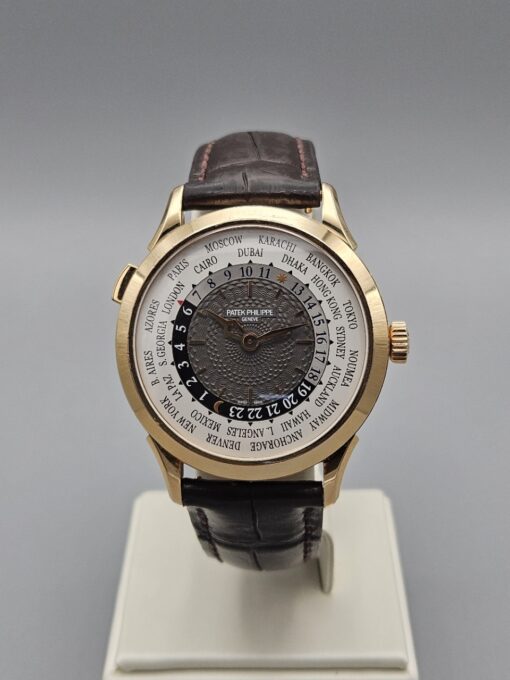 PATEK PHILIPPE WORLD TIME ROSE GOLD ON LEATHER STRAP 5230R-001 - immagine 2