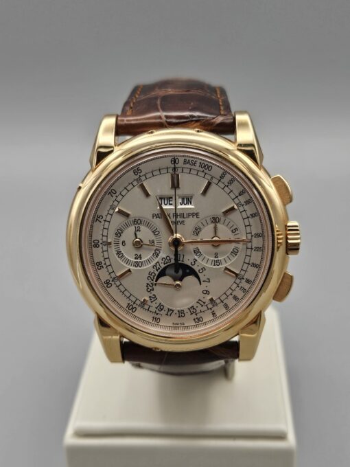 Patek Philippe Perpetual Calendar Chronograph ROSE GOLD ON LEATHER STRAP 5970R - immagine 4