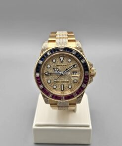 Rolex GMT-Master II Full pavè, factory diamond, yellow gold 116758saru