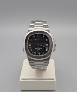 PATEK PHILIPPE NAUTILUS STAINLESS STEEL BLACK ROMAN DIAL 3710/1A-001