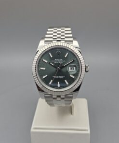 ROLEX DATE JUST STAINLESS STEEL, GREEN DIAL, JUBILEE 126334