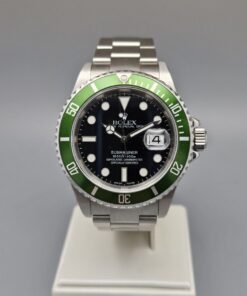ROLEX SUBMARINER STAINLESS STEEL "FAT FOUR" GREEN BEZEL 16610LV